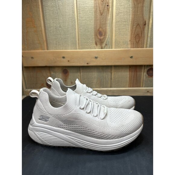 Skechers Womens Size 8 Arch STRETCH Fit Slip-On Sneakers Off White Mesh - Picture 1 of 11